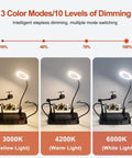 Beefy Heavy Duty Soldering Station With Magnetic PCB Holder And 5 LED Magnifier showing 3 color modes and dimming levels