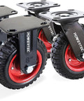 8 Inch Caster Wheels Set Of 4 With 2 Swivel And 2 Fixed Heavy Duty Casters Rubber Knobby Tread All Terrain for various uses