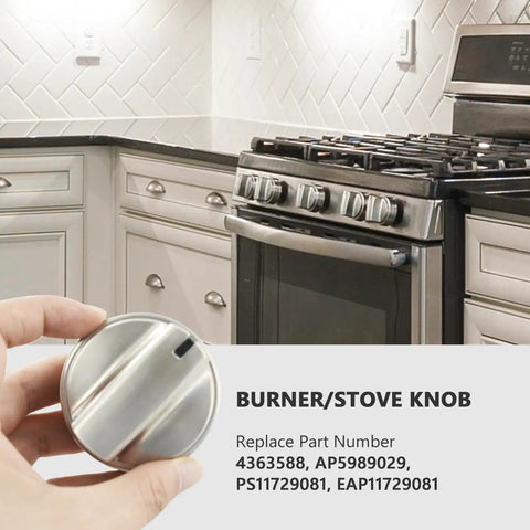 Hand holding Upgraded Stove Knob For Gas Oven Range Control 5 Pack Replacement Parts Compatible With AP5989029 And PS11729081