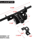 Heavy Duty Sliding Bolt Gate Latch With Padlock Hole For Wooden Fences And Barn Doors, Workhorse Gate Lock Hardware Two Pack, black finish