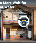 Hot Water Recirculating Pump Kit for Tank Water Heater Is a Total Game Changer That Delivers Instant Heat within Seconds via Thermal Bypass Tech No Return Line Needed to Help You Save Dough and End the Cold Water Wait mounted in a modern kitchen.