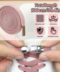 No Tie Elastic Shoelaces With Quick Adjustable Fit For Shoes Sneakers And Sports Footwear Easy On Secure Lacing For Fast Slips And All Day Comfort No Tie Convenience For Athletes And Everyday Wear, 100cm pink laces