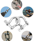 One Quarter Inch D Ring Shackles Twenty Pack In 304 Stainless Steel Screw Pin Bow Shackle for heavy duty use and corrosion resistance
