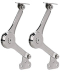 Heavy Duty Lid Support Hinge With Soft Close Folding Lid Stay For Cabinets, 2 pack, shown in steel with adjustable open angles.