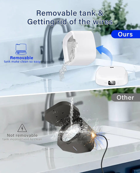 Ultrasonic Retainer Cleaner Machine With 45kHz Sonic Cleaning And Digital Timer Deep Clean For Dentures 319ml removable tank