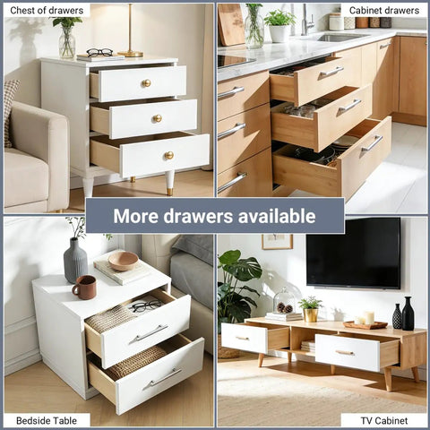 Heavy Duty 12 Pair 18 Inch Undermount Drawer Slides Boasting Smooth Soft Close Full Extension Cabinet Runners showcased in various furniture.