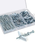 Beefy Heavy Duty Drywall Anchors Kit With One Eighth Inch Toggle Bolts, Two Hundred PCS, Fifty Sets shown in open case