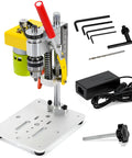 Mini Benchtop Drill Press With 7 Speed Settings And B10 Chuck, Handles 0.6-6mm Bits, 40mm Stroke, accessories included