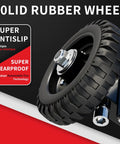 Rolling Gate Wheel Carrier Beefy 6 Inch Rubber Wheel with Steel Plates, Slip Resistant, Rust Resistant, Anti-slip Design