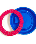 Blue and red Bees Feeding Bowl Bee Feeder Waterer For Hive Drowning Proof Plastic Mesh Syrup Dispenser, top view