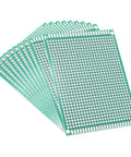 Double Sided 7x9cm PCB Prototyping Board 10-Pack For DIY Electronics Soldering, Universal FR4 Proto Board with Pre-Tinned Holes displayed.