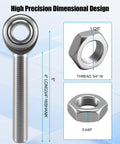 Left Hand Three Quarter Inch Heim Joint Rod End With Jam Nut Three Quarter Inch Bore Four Inch Long Steering Joint Built For Heavy Duty Off Road Projects Beefy Precision Ball Joint Assembly, 3/4-16