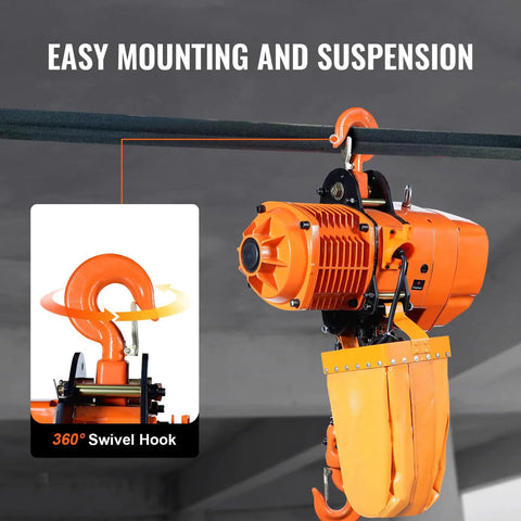 2 Ton Wireless Electric Chain Hoist With 4400 Lbs Capacity 20 Ft Lifting Height IP54 Protection Three Phase Overhead Crane