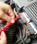 Two Pack Multimeter Test Lead Set With Wire Piercing Probes And Insulated Back Probes For Diagnostic Electrical Testing in use