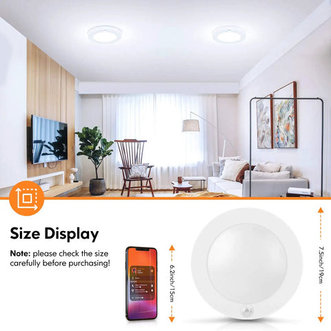 No Fuss Motion Sensor LED Ceiling Light Kit 15W 100W Equivalent 1200LM Three Color Temperatures 3000K 4000K 5000K installation
