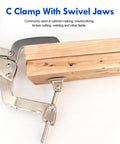 11-Inch Pocket Hole Clamp 2-In-1 Right Angle And Pocket Hole Dual-Use Clamp For Drawer Construction, Shelves, Cabinets, Boxes, And DIY Woodworking Projects, swivel jaws on wood