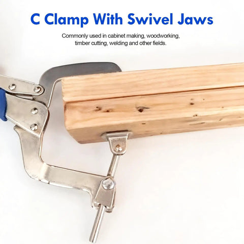 11-Inch Pocket Hole Clamp 2-In-1 Right Angle And Pocket Hole Dual-Use Clamp For Drawer Construction, Shelves, Cabinets, Boxes, And DIY Woodworking Projects, swivel jaws on wood