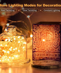 Waterproof Warm White LED Fairy Lights 7Ft Battery Operated String Of 20 LEDs with modes in glass dome and decorative box