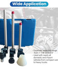Cam Bearing Removal And Installation Tool Set With One And One Eighth Inch To Two And Two Thirds Inch Adapters for Most Vehicles displayed with blue case and adapters.