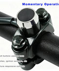 Heavy Duty 7/8 Inch Motorcycle Handlebar Switch For Dirt Bikes Slick Aluminum Engine Start Button with momentary operation on handlebar.