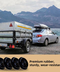 4 Pack Trailer Hub Dust Caps Rubber Grease Plugs For Ez Lube Style Hubs 85 1 Cap Camper with car and trailer by mountain lake.
