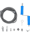 Heavy Duty 12Mm Drain Auger Pipe Snake For Kitchen Sink And Shower Drain Clog Rooter Thick Alloy Steel Plumbing Tool components with cable and cutter heads