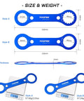 Bike Bottom Bracket Tool For 16 And 24 Notch Cups 39mm 41mm 44mm 46mm Fits Shimano Hollowtech II Sram Campagnolo FSA Truvativ BBs showing size and weight details.