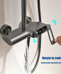 RIBEUJIZS Shower System, modern single handle faucet with LED display, adjustable water flow, shower set detail.