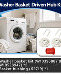 Heavy Duty Washer Basket Driven Hub Kit And Bushing Set For Whirlpool Maytag Kenmore And VMW Washers with components displayed