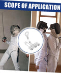 Stainless Steel Fencing Epee Socket Replacement Mount with fencers using epees, ideal for practice and competition use.