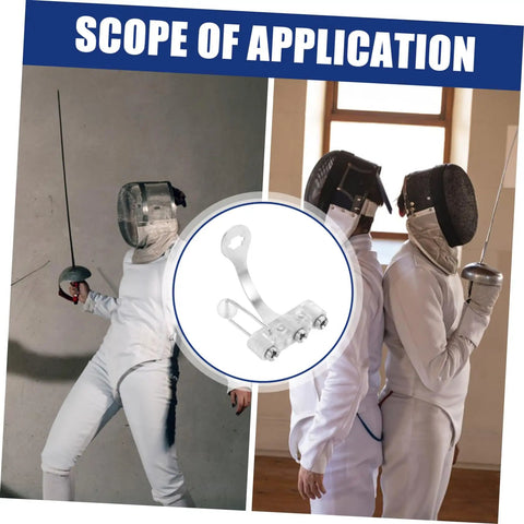 Stainless Steel Fencing Epee Socket Replacement Mount with fencers using epees, ideal for practice and competition use.