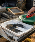 Ultimate Hand Held Magnetic Pickup Tool For Gold Prospecting And Black Sand Separation With Five Strong Magnets To Filter Pay Dirt Fast And Isolate Gold From Concentrates Effortlessly In Your Panning Kit, red handle
