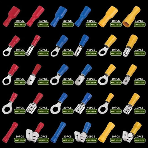 Ultimate 720 Count Tubular Wire Connector Kit Featuring Color Coded Electrical Terminals, Insulated Cable Ferrules In Yellow Red Blue, Heavy Duty Crimping Tool, Perfect For Pro Auto Home Wiring Projects. Assorted insulated wire terminals, 12-22 AWG