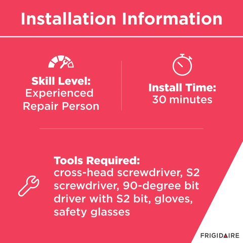 Installation information for 134792700 Heating Element Replacement For Electric Ovens And Ranges, tools and time details.