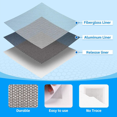 All In One Wall Repair Patch Kit With Eight Patches In 10 8 6 And 4 Inch Sizes Self Adhesive Aluminum Drywall Patches Includes Large Squeegee And Sandpaper For Quick Hole And Dent Fix