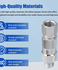 Airless Spray Gun Swivel Connector For Magnum Straight Hose Eliminates Hose Twists And Kinks Smooth Pressure Rolling Pro Grade Accessory For Precision Exterior And Detail Spraying Projects, stainless steel swivel joint