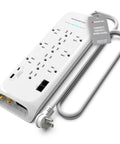 Surge Protector Power Strip With 4050 Joules, Heavy Duty 6 Ft Cord, 12 Outlets, 2 USB Ports, 2 Coax, 2 Ethernet Ports, Fireproof MOV