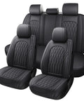 Premium Nappa Faux Leather Car Seat Covers Full Set Waterproof Non Slip Cushioned 0.28 Inch Thick Airbag Compatible for Cars SUVs Trucks