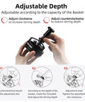 Hands adjusting 58mm WDT Tool For Espresso Distribution With Magnetic Base For Baristas, Adjustable Depth Needle Distributor.