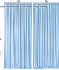 Light Blue Polyester Backdrop Curtains Set Of 2 Panels 10 Feet By 10 Feet With Rod Pockets For Weddings Parties Events And Home Decor Wrinkle And Stain Resistant Backdrop Drape For Photo Ops.
