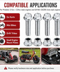 Tough As Nails Engine Mount Bolt Kit For Go Karts And Mini Bikes Four Piece Set with Grade Five Flange Bolts and Lock Nuts