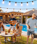 Outdoor gathering under 100 Ft LED Outdoor String Lights With Remote Control, One Continuous S11 Bulb Strand, Shatterproof 35 And 1 Bulbs