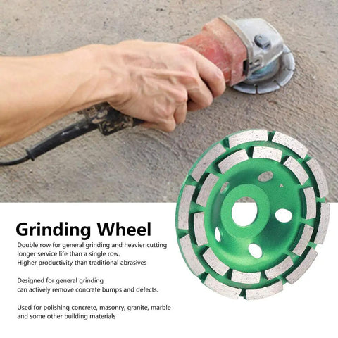 Double Row Diamond Grinding Wheel Disc For Concrete Granite Marble Polishing And Smoothing, Grindin Tough Masonry Stone Surfaces