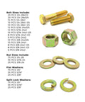 Tough As Nails Grade 8 Fine Thread Hex Cap Screws With Nylon Nylok Lock Nuts And SAE Washers 574 Piece Steel Assortment Kit with assorted bolts and nuts