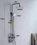 UBNMIUBV Shower System, 4 Functions Classic Shower Mixer Set, 9In/23Cm Round Shower Head with height adjustment and faucet.