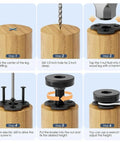 Installation guide for Heavy Duty Eight Piece Adjustable Leveling Feet for Furniture with Three Eighths Inch Threads and 16 Thread T Nut Kit