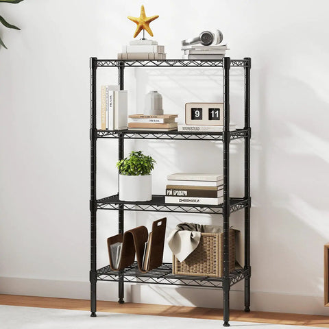 Heavy Duty 4 Tier Wire Shelving Rack Built Like A Tank With A Rock Solid Steel Frame Holds 200 Lbs Per Shelf Total Workhorse Garage Tool Organizer And Weekend Warrior Gear Storage Setup