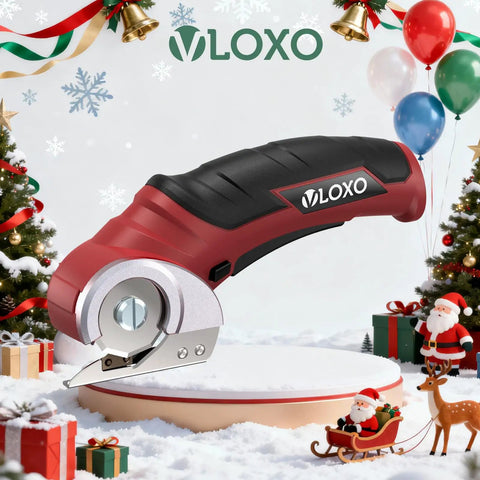 Cordless Electric Scissors For Cardboard And More 240 RPM Box Cutter That Slices Through Quarter Inch Materials With Ease, red and black