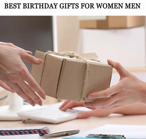 Funny 50th Birthday Tumbler 20 Oz Stainless Steel Insulated Cup For Men And Women Rocking The Big Fifty wrapped as a gift.