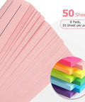 Colorful 3x4 Inch Lined Sticky Notes Pack With Nine Pads And Fifty Sheets Each showing pink sheets and circle of nine colors.